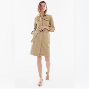 J. Crew Khaki Belted Shirt Trench Dress